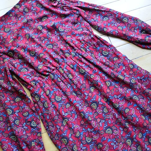 BODEN BECKY MIDI WRAP DRESS Winterberry Exotic Floral Size US 8R - Picture 13 of 15